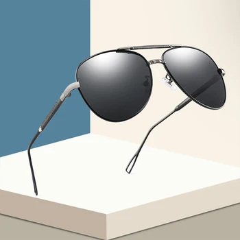 Vīrieši Polarizētās Saulesbrilles, Vienkārša Retro Klasiskās Pilota Brilles Goggoles Atpūtas UV400 Modes Metāla Rāmis