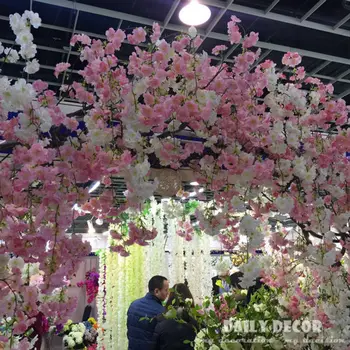 152cm ilgāk mākslīgā Ķiršu ziedi ziedi kāzu arkas un dekoratīvie ziedi piegādes viltus Pārklājus Sakura
