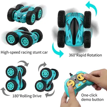 Ātrgaitas Double-sided piepeši RC Auto 2.4 G 4CH Drift Triks Auto Rock Kāpurķēžu Roll Auto Flip Tālvadības Automašīnām Bērniem Rotaļlietas