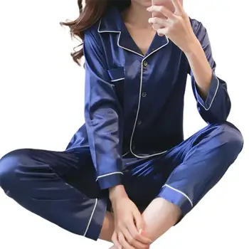 Pajama Komplekti Sievietēm Sleepwear Gludu, vienkrāsainu Viena krūtīm, garām Piedurknēm Pidžamu Uzvalks Nakts Kleita Sieviešu Homewear