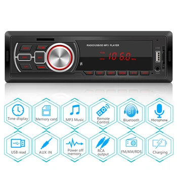 5208E Auto Audio Centrālā FM Auto Stereo Galvas Vienības, ar Bluetooth saderīgi TF Kartes USB Flash Drive AUX-Ieejas FM Radio Auto Stereo