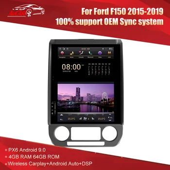 Ford F150 radio 2015-2020 Android auto gps navigācijas multimediju Tesla Android stila galvas vienības 9.0 12.1 HD ekrāns, 4GB 64GB