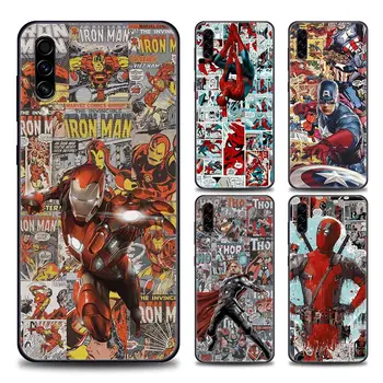 Brīnums Avengers Komiksu Tālrunis Case For Samsung Galaxy A90 A80 A70 A70S A60 A50 A40 A30 A30S A20S A20E A10 A10E Segtu Fundas Coqeus
