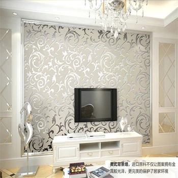 beibehang Damaskā sabiezējumu luksusa Reljefs 3D sienas tapetes rullis sienas tapešu par dzīvojamo istabu sienas papel de parede
