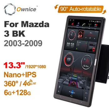1920*1080 Android K7 Ownice 13.3 Collu Autoradio 1 Din priekš Mazda 3 BK 2003. līdz 2009. Auto Radio Auto GPS Multivides 8Core 6G+128G