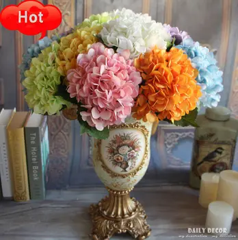 10pcs/daudz Diametrs 20cm lielu mākslīgo hydrangea ziedi zīda hydrangea kāzu dekoratīvās hydrangeas hortensia bezmaksas piegāde