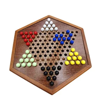 ELOS-Sešstūris, Atvilktņu Akrila Pērlītēm Dambrete Bērniem Pieaugušo Hexagon Puzzle Koka Dambrete Valdes Komplekts