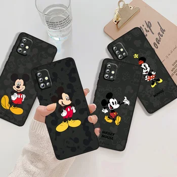 Disney Mickey Mouse Anime Telefonu Gadījumā Samsung A72 A73 A53 A52S A42 A32 A33 A22 A23 A13 A03S A02S lite Core Melns Segt