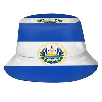 El Salvador Karogs (Unisex) Ikdienas Saules Cepure Spaiņa Cepuri Vīrieši Sievietes Bob Hip Hop Cepures Vasaras Zvejnieka Cepure Panama