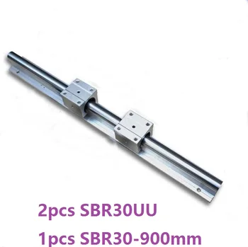 1gb SBR30 -L 900mm atbalstu dzelzceļa lineāro dzelzceļa guide + 2gab SBR30UU lineāro gultņu bloki, kas paredzēti CNC daļas