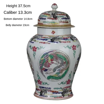 Qing Dynasty Kangxi Pastelis Vispārējā Pot Antīko Porcelāna Mājas Ķīniešu Dekoratīvie Ornamenti Retro Kolekcija