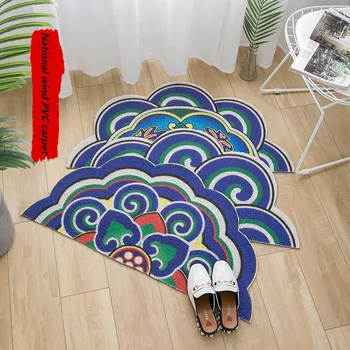 Zaļo augu augļu puslokā ieejas halle paklājs, PVC stieples cilpa mat INS Durvju paklājiņš Dzīvojamās istabas grīdas paklājs vannas istaba neslīdošs paklājs