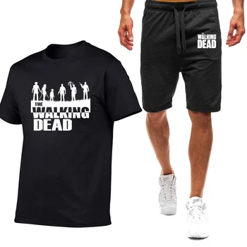 JAUNU Walking Dead Men Īsām piedurknēm T-krekls ar Logo Ferrari Vasaras Sporta Krāsu Saskaņošanas Ikdienas Tērps