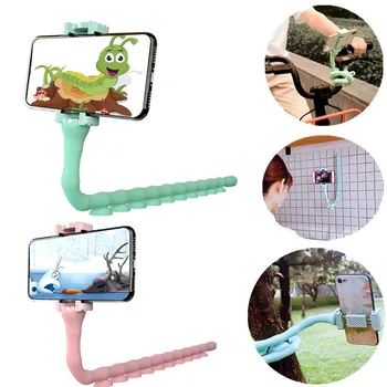 1PC JAUNU Cute Caterpillar Slinks Turētājs Mobilā Tālruņa Turētājs Tārps Elastīgu Tālrunis piesūcekni Stāvēt Uz Mājas Sienas Darbvirsmas Velosipēdu