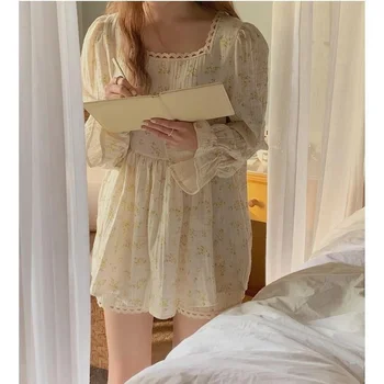 Baumwolle weiblicher koreanischer Pyjama Blumenpyjama Damenanzug ilgi-termmeliger Anzug mit Šorti Herbst Mājas Pakalpojumu 2022