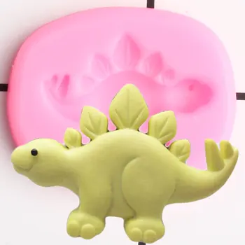 3D Multiplikācijas filmu Dinozauru Pomādes Kūka Dekorēšanas Instrumenti DIY Bērnu Dzimšanas dienas Cepumu Cepšana Silikona Veidnes, Konfektes, Šokolādes Gumpaste Veidnes