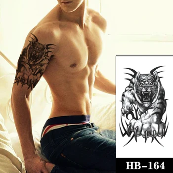 Ūdensnecaurlaidīgus Pagaidu Tetovējumu Uzlīmes, Melnā Tīģera Ķepa Asu Totem Modelis Konstrukcija Viltus Tatto Flash Tetovējums Rokas Body Art Sievietēm Vīriešiem
