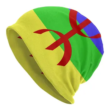Karogu Amazigh Skullies Beanies Drapeau Amazigh Berberu Cepures Modes Slēpošanas Vīriešu, Sieviešu Cepures Silts Termiski Elastīgās Pārsegu Adīta Cepure