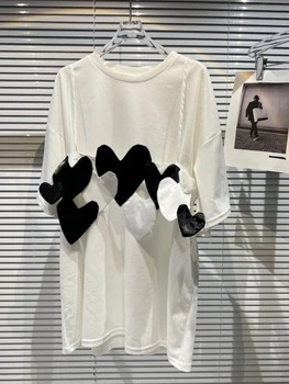 Linga T-krekls Divi-gabals, kas Sieviešu Vasaras 2022 Jaunu Stilu Personības Streetweear Skrejceļa Dizains Apaļa Kakla Īsām Piedurknēm Top Brīvs