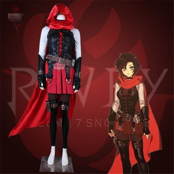 Anime Ruby Rose Kapteinis Little Red Riding Hood Seksuālo Savukārt Cosplay Tērpu Halloween Karnevāla Tērpi H