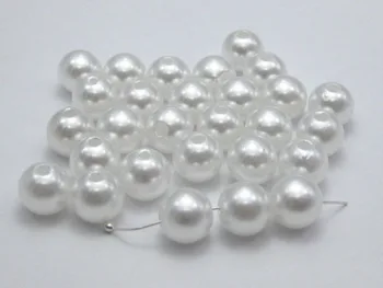 100 Gab 10mm Plastmasas, Mākslīgās Pērles Apaļas Pērles Dzidri Balts Imitācijas Pērles