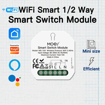 WiFi RF433 Gaismas Slēdzi Modulis Smart Life/Tuya App Tālvadības pults,lai atjaunotu un Šūpuļzirgs 1 Banda 1/2 Veids, Multi-control