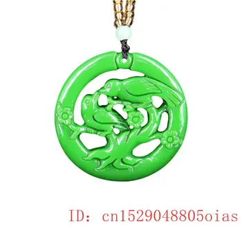 Jade Bird Kulons Modes Kaklarota Dabas Lovebirds Double sided Jadeite Šarmu Ķīnas Rotaslietas Cirsts Amuletu Dāvanas