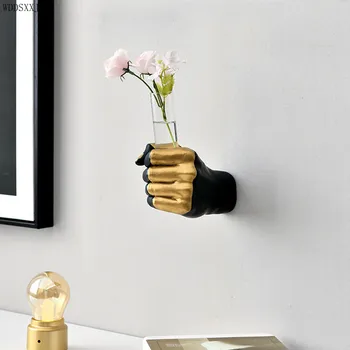 WDDSXXJSL Ziemeļvalstu radošo Roku turēt vāze rotājumi sveķu amatu mājas apdare piestiprināt pie sienas dzīvojamā istabā ziedu kompozīcijas, vāze