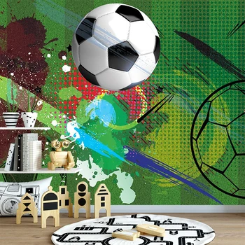 Bacal pielāgotas 3D Futbola broken sienas bērniem istabu, dzīvojamo istabu, sporta apdare sienas tapetes mājas dekoru uzlīmes 3d tapetes