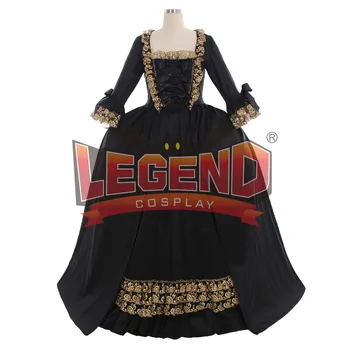 Marie Antoinette Kleita Kleita Rokoko ir 18. Gadsimta melna Kleita kleita cosplay kostīmu pasūtījuma