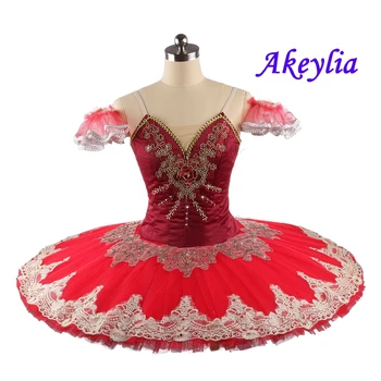 Sarkanā Profesionālās tutu Nav elastību sievietēm baleta deju apģērbi sleeping beauty pankūku tutu Klasiskā Baleta Tutu Kostīmi 0261