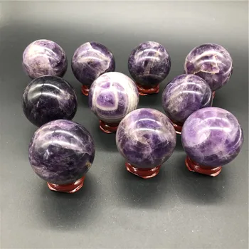 70/90mm Dabas ametista akmens kvarca kristāla bumbu skaisti violets kvarca dziedināšanas kristāli