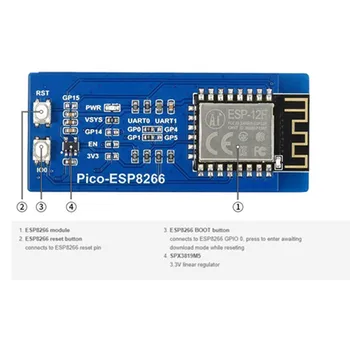 ESP8266 WiFi Modulis Izplešanās Valdes Dēļu UART Paziņojumu Par Aveņu Pi Pico Atbalsta TCP/UDP