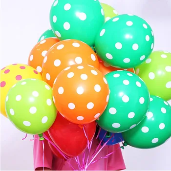 100gab 12inch Dot Lateksa Balonu Spilgtas Krāsas Bērnu Dušas Dzimšanas dienas svinības, Kāzu Dekorācijas: Hēlija Ballons Gadījumā Puses Piederumi
