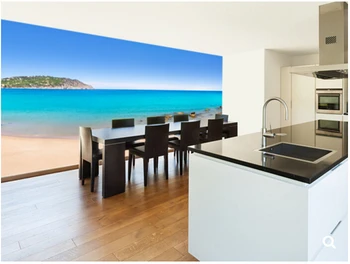 Pasūtījuma dabas ainavas fona,Aiguas Blanques, Ibiza,3D foto sienas par dzīvojamā istaba guļamistaba, dīvāns fons PVC tapetes