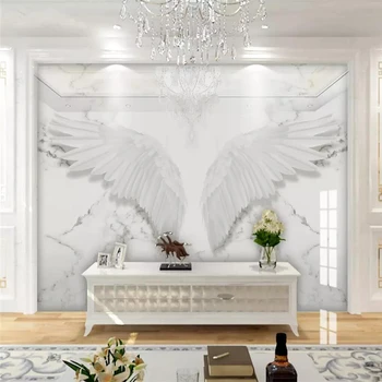 Dekoratīvās tapetes sērijas Mūsdienu vienkārši abstraktais stils baltā marmora spārniem formas sienas fona sienas