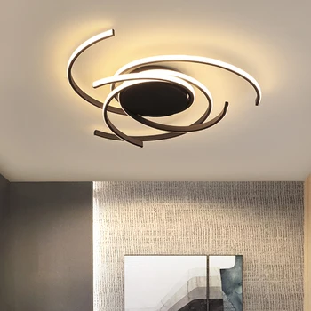 Mūsdienu dekoratīvais apgaismojums dzīvojamā istaba guļamistaba mūsdienu virsmas montēta black led filiāle lustra balts alumīnija AC85-265V
