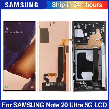 Oriģināls Samsung Galaxy Note 20 Ultra LCD Displejs, Touch Paneļa Nomaiņa, Ar Rāmi 6.9