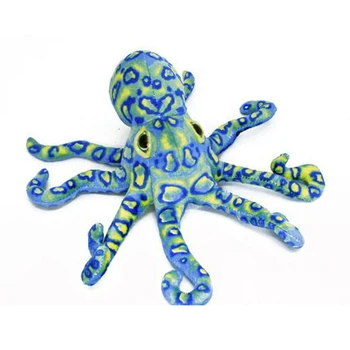 36 cm Reāli Blue Gredzenots Astoņkāji, Kalmāri Plīša Rotaļlietu, Mīksto Dzīvnieku mīkstās Rotaļlietas Okeāna Lelles Bērnu Rotaļlietas Bērniem Dāvanas, Mājas Dekoru