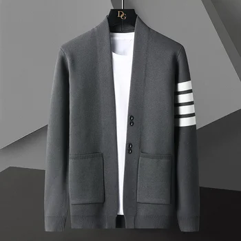 augstas klases Eiropas American br trikotāžas jaka pavasara un rudens jauna tendence korejas casual luxury džemperis mētelis, vīriešu
