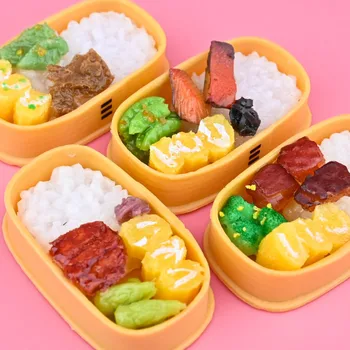 Japānas Gacha Gashapon Simulācijas Pārtikas Bento Modelis Mini Pusdienas Zivju Kapsula Rotaļlietas Cute Karikatūra Rīsu Milti Spēlēt Māja Rotaļlietas, Rotas