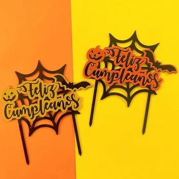 Akrila Kūka Topper Ķirbju Cepšanas Dekori, Zirnekļa Tīmeklī Smieklīgi Deserts Rotājumi Halloween Puse dod priekšroku