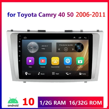 2Din Android 10.1 Auto Radio Multimediju Atskaņotājs Toyota Camry 2006-2011 2 din GPS Navigācijas Autoradio Stereo 9inch HD Ekrāns
