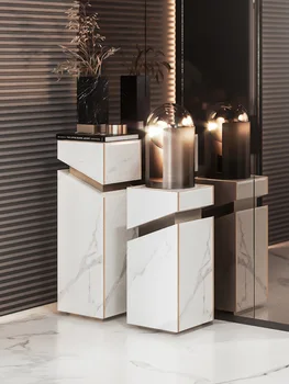 Itālijas gaismas luksusa marmora akmens plāksnes puķu plaukts puķu galda Hotel Villa plaukta dzīves telpu dekorēšana, interjera apdare