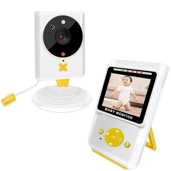 2,4 Collu 2X Tālummaiņas Bezvadu Komunikāciju Baby Monitor VOX Temperatūras Displejs Video Kamera Babysistter