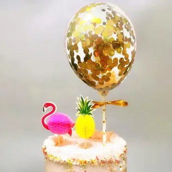 Caurspīdīgs Baloniem, Konfeti 5inch Bobo Bumbu Dzimšanas dienas svinības Bērnu Duša Kūka Rotā Multicolor Vizuļi Piederumi