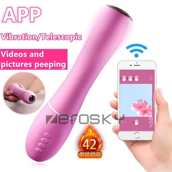 Multispeed App Kontroles-G-spot Thrusting Dildo-Vibe-Vibrators rotaļlieta Sievietes Maksts-Anal-Peep Massager Rotaļlietas