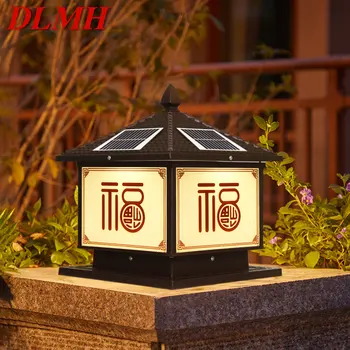 DLMH Āra Saules Pastu Lampas Vintage Radošās Ķīnas Pīlārs Gaismas LED Ūdensizturīgs IP65 Home Villa Pagalmā