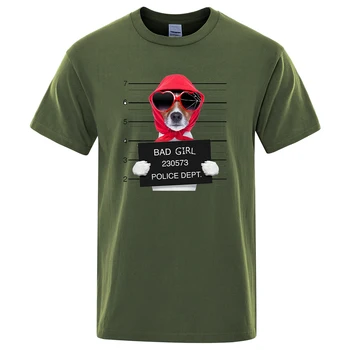 Krimināltiesību Suņu Saulesbrilles Un Lakatu Drukāt Vīriešu T Krekli Hip Hop Topi Modes Stila T-krekls Cilvēks Brīvs Gadījuma Tee Krekli