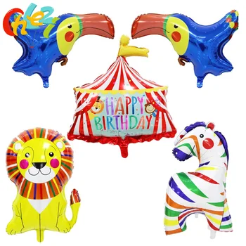 1gb Atrakciju parks, Folija Baloni, lauvas, Zebras dzeņi Hēlija balonu Dzimšanas dienu, kāzu Dekorācijas, Bērniem, dušas Globos